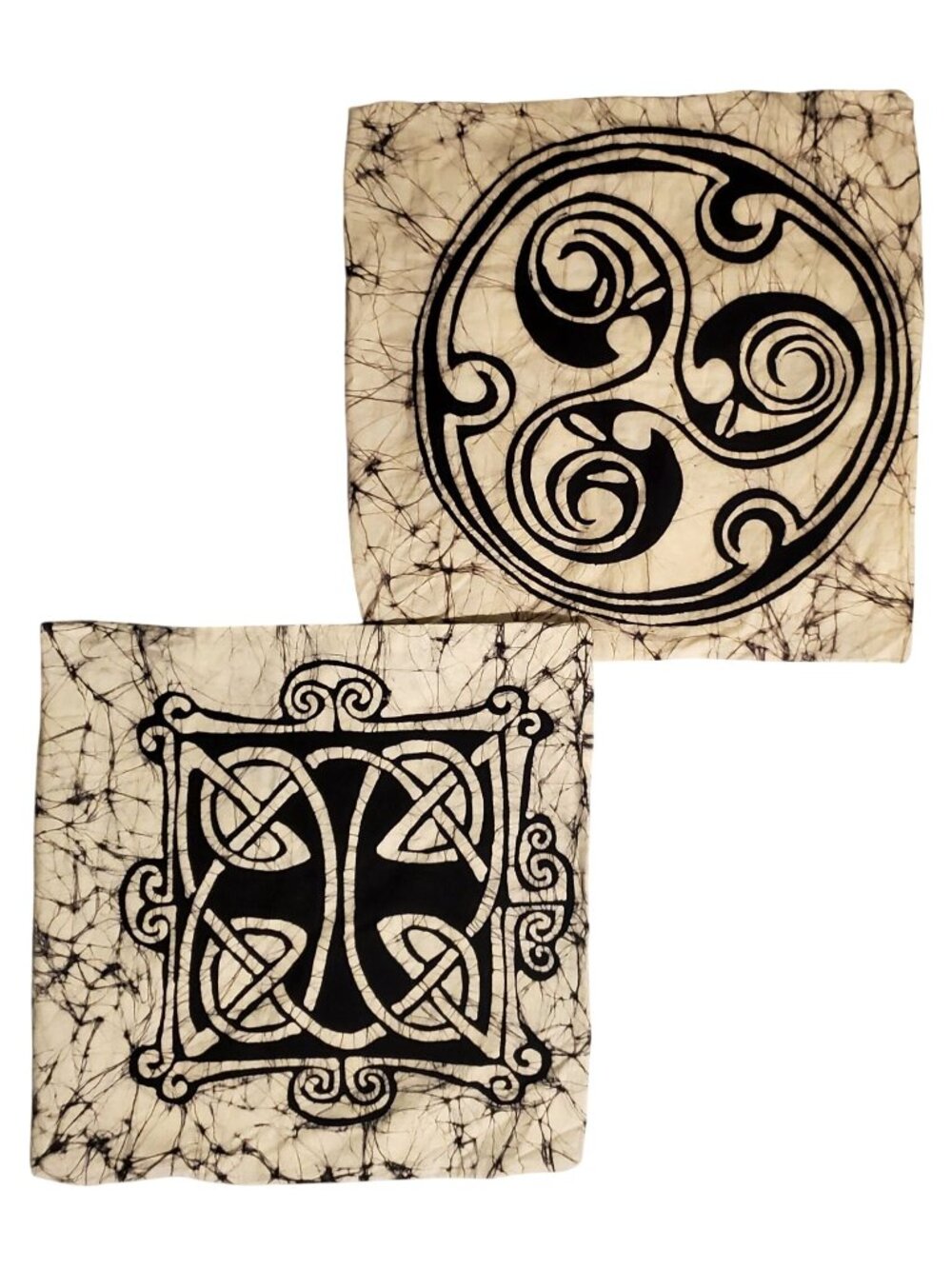 2 VTG NOS Skye Batiks Pillow Cover 18sq Traditional Celtic Motif Cotton Scotland
